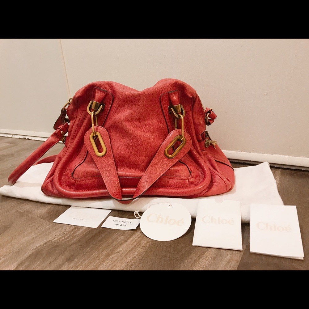 CHLOE Medium Paraty Coral Scarlet Red Pink